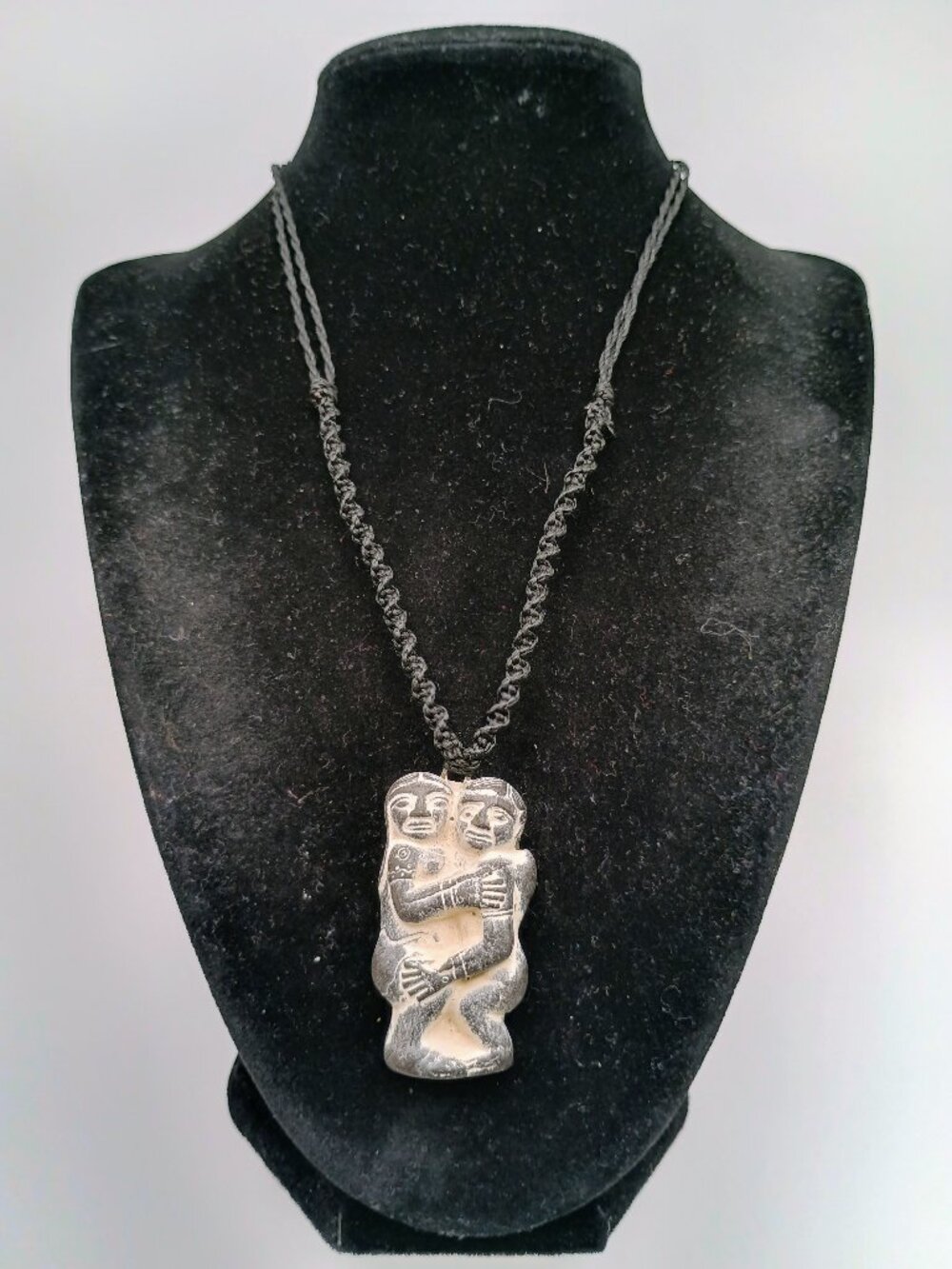 Handmade Macrame Necklace Pachamama Pendant Double Deity